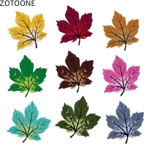 Multicolor Maple Leaf Patch Embroidered Iron on Badge Heat Transfer for Clothes DIY Patches for Kids Bag Clothing Applique E