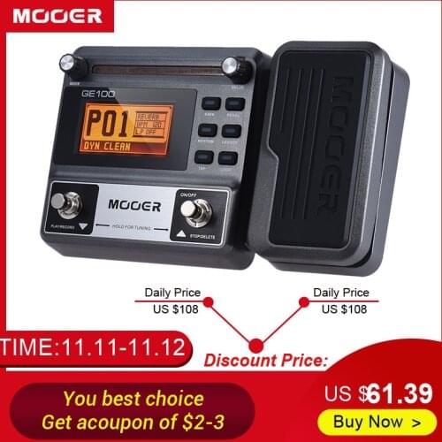 MOOER GE100 Guitar Multi-effects Processor Effect Pedal with Loop Recording high brightness LCD display pedal Effect pedal