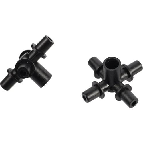Garden Irrigation Black 6mm Four Way Misting Sprayer Nozzles System Nozzles System Connection Couplings Accessories 20 Pcs