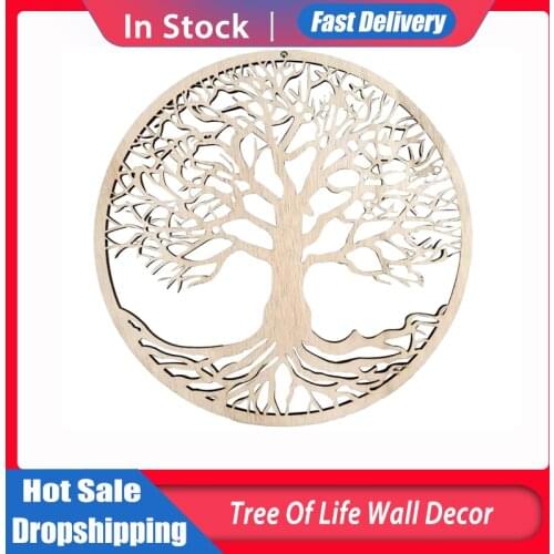 Tree Of Life Wall Decor Art Craft Making Sacred Geometry Ornament Wooden Hanging Artwork Round Wallpapers Home Decoration 2021