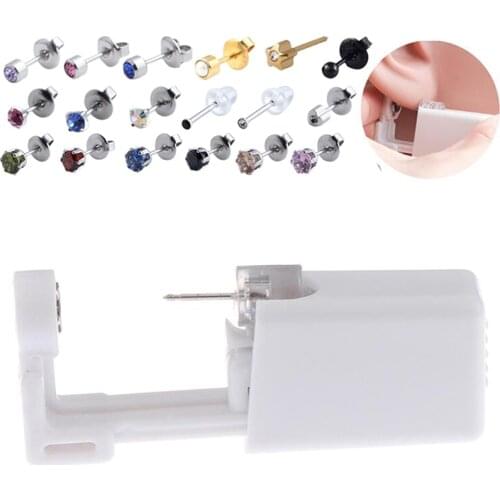 New Earring Star Disposable No Pain Safe Sterile Ear Stud Piercing Gun Kit Nose Stud Piercing Tool Kit Build In Steel Stud