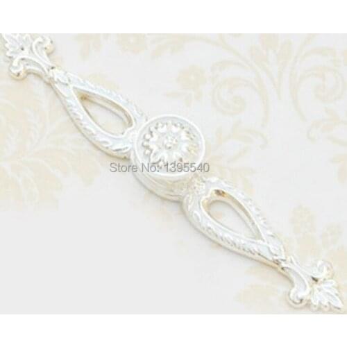 New 2pcs 195mm Vintage Antique Cabinet Handle Knobs Euro-Style White Palace Wardrobe Pulls Knobs Kitchen Cabinet Drawer Handles