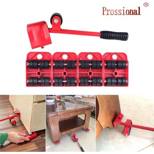 NEW 5Pcs Furniture Transport Set Furniture Lifter & Furniture Slides Heavy Move House 4 Wheeled Corner Movers +1 Wheeled Lifter