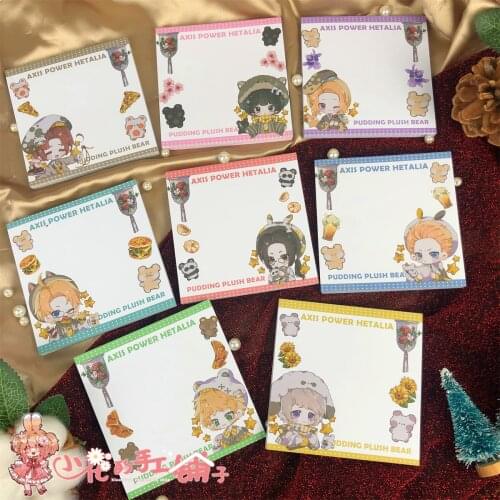 New Anime Axis Powers Hetalia APH Ivan Braginsky Wang Yao Alfred Student Notebook Sticky Notes Message Bookmark Label Memo Pad
