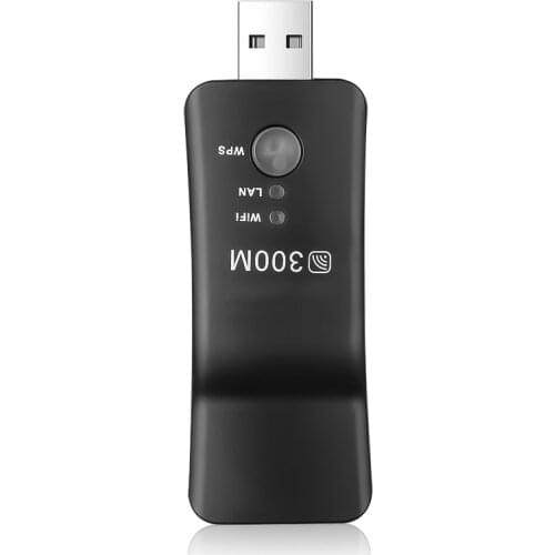 New 300Mbps Universal Wireless TV Network Wifi Adapter WPS Wi-fi Repeater RJ-45 Network Cable