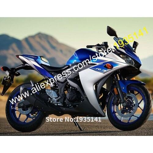 Cowling For Yamaha R3 R25 2015 2016 2017 R 25 15 16 17 R 3 Blue White ABS Aftermarket Motorcycle Fairing Kit (Injection Molding)