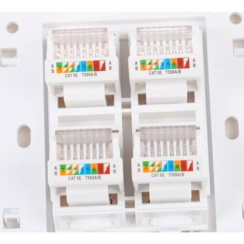 1pcs 86 Type Computer Socket Panel CAT5E Network Module RJ45 Cable Interface Outlet Wall (without retail package)