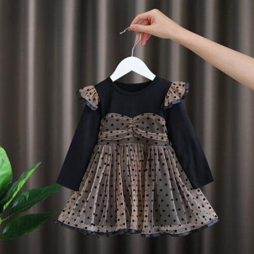 Girls Dress Childrens Long Sleeve Princess Dresses Spring Autumn Kids Baby Puffy Yarn Birthday Dresses