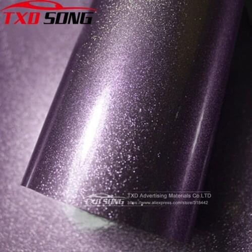 Premium Car styling High glossy purple Diamond pearl glitter wrapping vinyl film Glossy purple diamond glitter car sticker