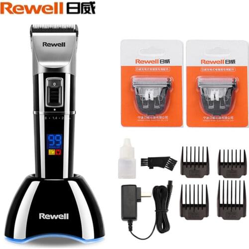 Rewell Professional Hair Clipper Rechargeable Hair Trimmer 2500mA Lithium battery Titanium alloy Blade Cutter Turbo for Barber