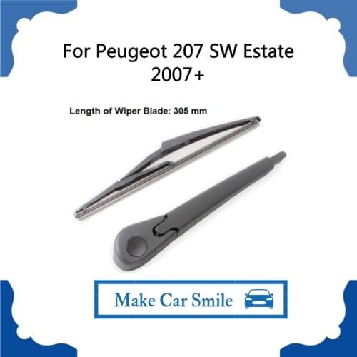 For Peugeot 207 SW Estate 2007+ Rear Windshield Window Wiper Arm + Blade Kit 305mm
