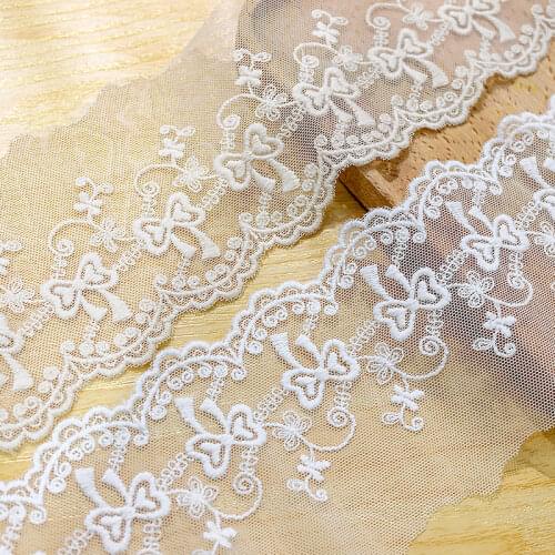 19yards/lot 9cm Mesh cotton embroidery Lace fabric DIY Garment needlework sewing Handmade accessories dress edge decoration 462