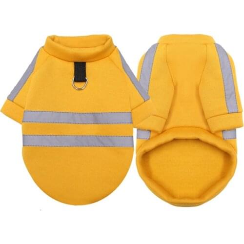 Pet Cat Dog Hoodie Hat-free Night Reflective Design Dog Clothes Pet Soft Clothes Comfortable Breathable