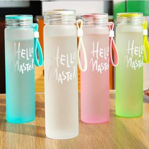 480ML Glass Water Bottle Water Drinking Bottle Fashion Water bottles With Lid direct drinking Drinking Bottles