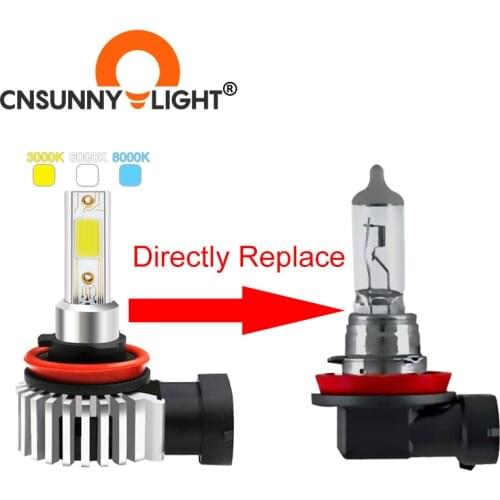 CNSUNNYLIGHT H7 H4 H11 H1 H3 9005 HB3 9006 HB4 880 LED Car Headlight Bulbs 36W 8000LM 6000K 8000K 3000K Auto 12V COB Led Lights