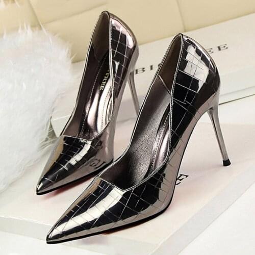 BIGTREE Shoes Fashion Women Pumps Patent Leather High Heels Shoes Women Stiletto Wedding Shoes Women Heels Plus Size 41 42 43