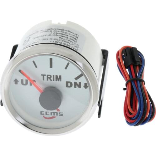 0-190ohm 2' 52mm UP-DN Electric Boat Trim Level Gauge Electric Trim Level Dial Gauge for Marine Boat 2 inch 9-32V Trim Gauge