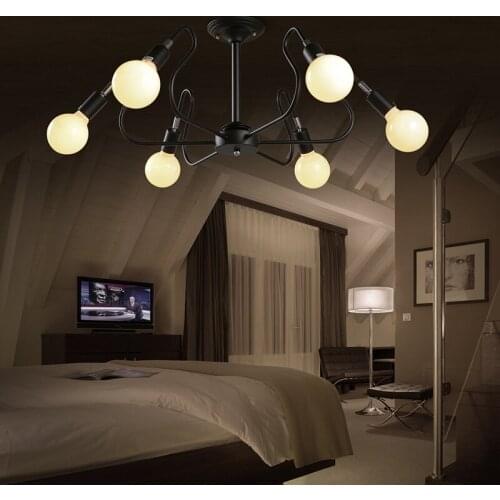 Simple 6 HEADS included E27 bulbs living room dining room lamp, European fashion creative coffee shop bedroom and bedroom