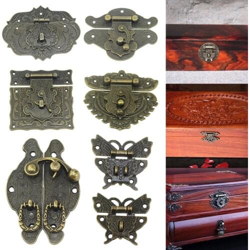 Vintage Jewelry Box Alloy Lock (With Needed Screws) Furniture Latches Hardware 9 Styles