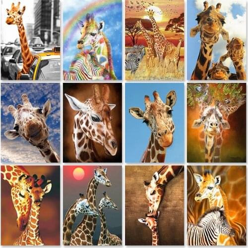 ZOOYA DIY 5D Diamond Painting Giraffe Diamond Embroidery Animal Full Square Round Drill Rhinestone Mosaic Picture Art Home Decor