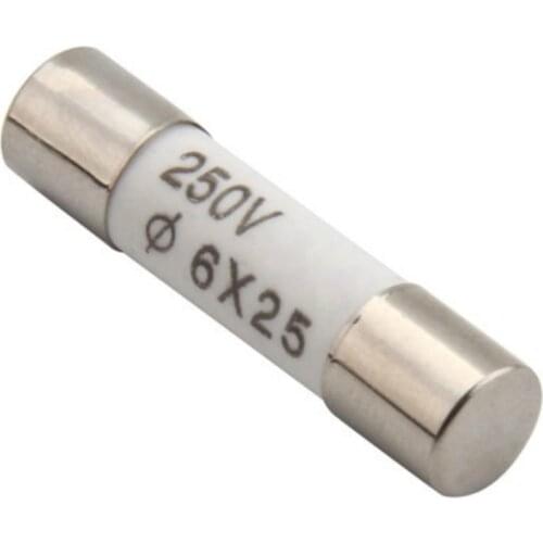 10PCS 6x25mm Ceramic Fuse Tube Fuse 250V 0.5A 1A 2A 3A 4A 5A 6A 8A 10A 12A 15A 20A 25A 30A Fast Fusing 6*25mm