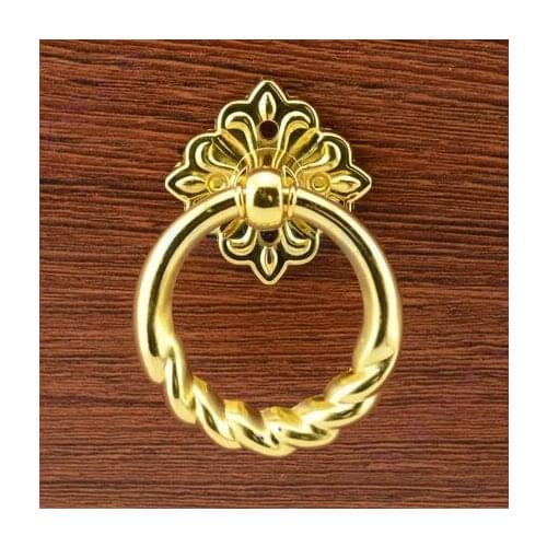 10pcs free shipping Modern simple fashion 39mm shaky drop rings furniture knobs gold drawer cabinet knobs pulls handles