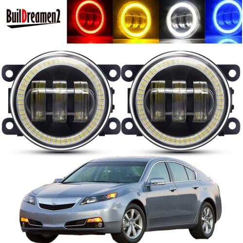 2 X Car Angel Eye Fog Light Assembly For Acura TL 2012 2013 2014 LED Lens DRL Fog Daytime Running Lamp 30W H11 12V