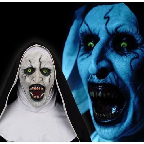 2018 The Nun Horror Mask The Conjuring Valak Cosplay Mask Full Head Horror Scary Halloween Party Props