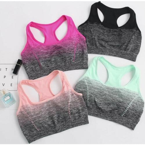 2019 New Women Ladies Yoga Sports Running Bra Padded Elastic Crop Top Vest Stretch Bras Shaper Fit Slim Yoga Bralette tops