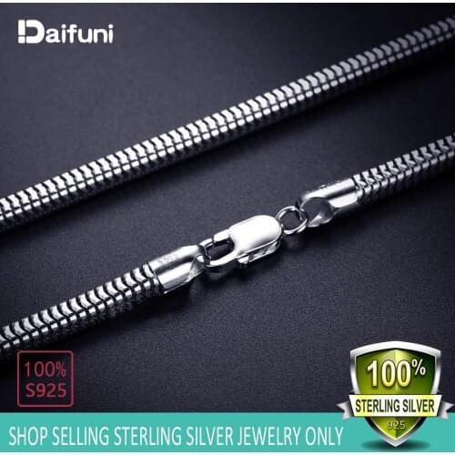 4.8MM Width 925 Sterling Silver Snake Chain Necklace 20/22/ 24 Inch Solid Silver Lobster Clasp Necklace Chains for Man Jewelry