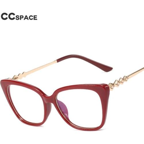 48280 Square Plastic Titanium Cat Eye Anti Blue Light Optical Glasses Frames Women Diamond TR90 Fashion Computer Eyeglasses