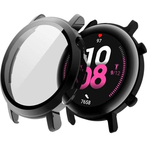 For Huawei Watch GT 2 42mm Smart Watch Case TPU Full Body Anti-Scratch Protective Case Tempered Film Screen Protector