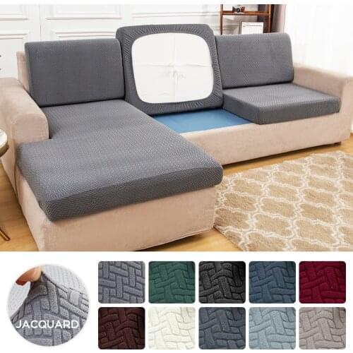 Jacquard Sofa Cushion Cover for Living Room Elastic Seat Protector Case Stretch for Furniture Pet Kid 1/2/3/4 Seater Sofa Covers