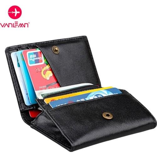 Genuine Leather Card Holder Wallets Luxury Fashion Men Credit Card holders Women Business ID Cardholder Fold Cash Coin Wallet