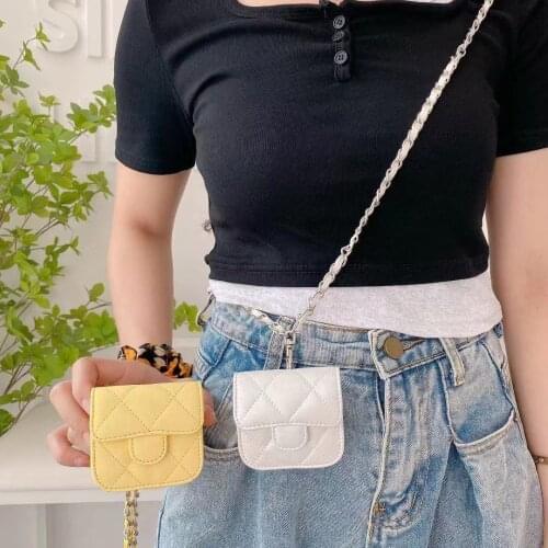 Design universal earphone bag Luxury For Apple Airpods 3 2 1 accessories case with chain leather case For Huawei Freebuds 3 bag