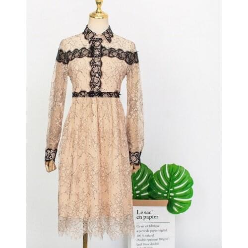 Autumn Winter Sex Lace Long Dress IU dramas TV Elegant Ladies Dresses Streetwear dresses de fiesta de noche