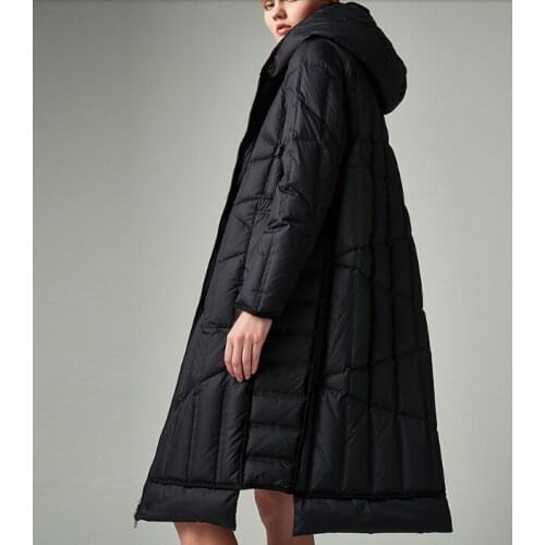 Reversible Long Women Thick Duck Down Coat Women Winter Down Jacket Hooded Winter Women Down Coat Any Size