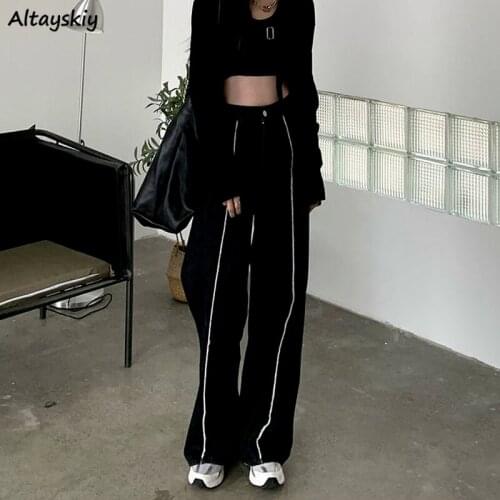 Jeans Women Ulzzang Loose Large Size S-4XL Female Retro Cozy Denim Casual Street Style Spring Wide Leg Chic Trouser Harajuku Ins