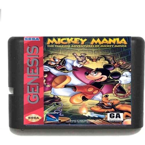 Mickey Mania for 16 bit Sega MD Game Card for Mega Drive for Genesis Video Game Console PAL USA JAP