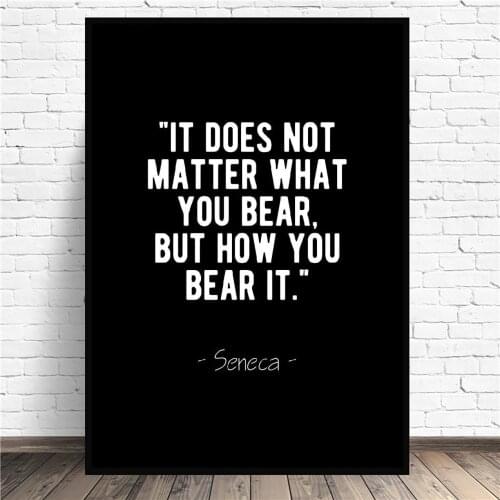 Bear It Seneca Stoic Quote Art Canvas Poster Prints Home Wall Decor Painting