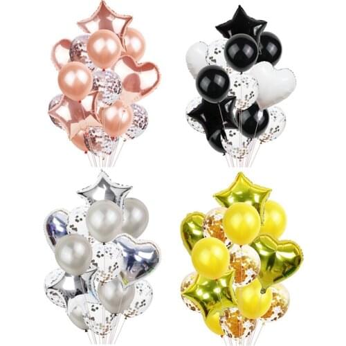 New 15pcs 12inch Unicorn Gold Confetti Balloons Birthday Latex Balloon Globos for Baby Shower Unicorn Party Decorations Supplies