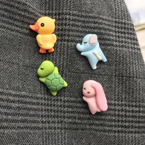 Cute Cartoon Duck Rabbit Brooch lapel Pin Bag Badge Childhood Animal Jewelry Gift Kid Friend Clothes Decoration Jewelry