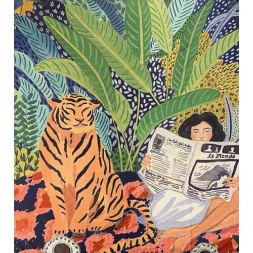 Nordic Multifunction Tiger Newspaper Girl Bohemia Throw Blanket Sofa Covers Tassel Dust Cover Air Conditioning Blankets For Bed