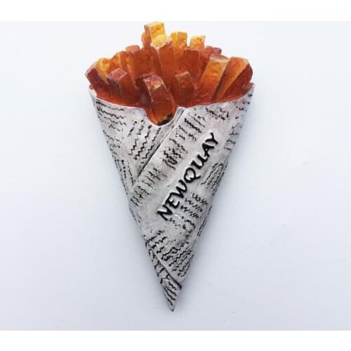 Newquay travel souvenirs on the Cornish coast of England Magnetic refrigerator magnets French fries decoration crafts