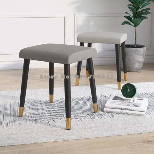 Nordic dressing stool light luxury makeup stool bench stool modern bedroom makeup chair net red leather dressing chair low stool