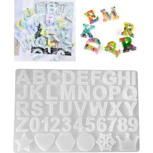 New Jewelry Accessories Making Tools Crystal Epoxy Mould Alphanumeric Pendant Casting Silicone Mould