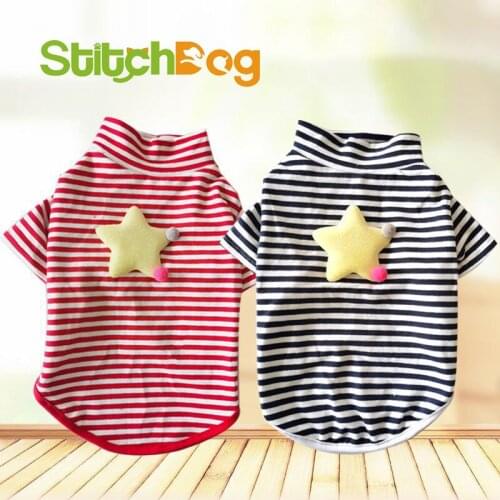 Pet puppy clothes Teddy Bichon small dog five-pointed star cotton thin spring and summer