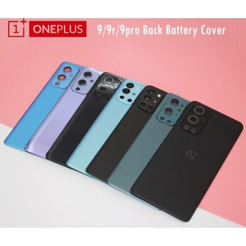 Original Oneplus 9 Pro 9+ Battery Back Cover Housing Rear Door Case Replace One plus 9 R 1+9 Battery Cover With Camera Lens Logo