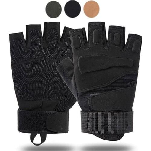 Outdoor Cycling Tactical Fingerless Gloves Mens Anti-Skid Half Finger Military Shooting Mittens Male SWAT Fighting Combat Glove