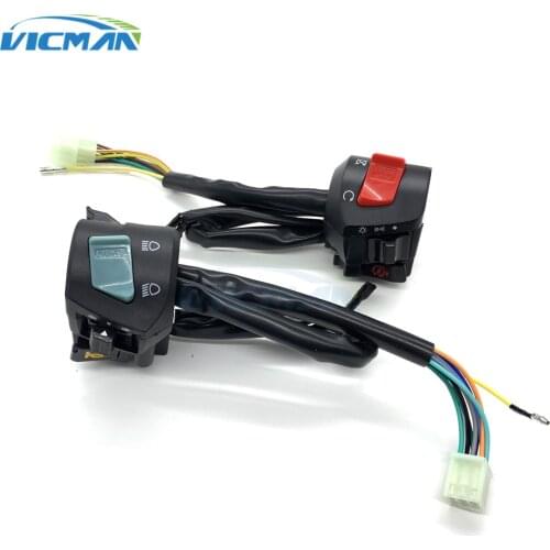 Motorcycle Handle Switch Left Right Handle Bar Switches Fog Light Horn Turn Signal Electric Start Handlebar Controller Switch